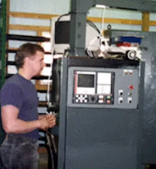 The AMC Software owner in 1993 running a Fagor control