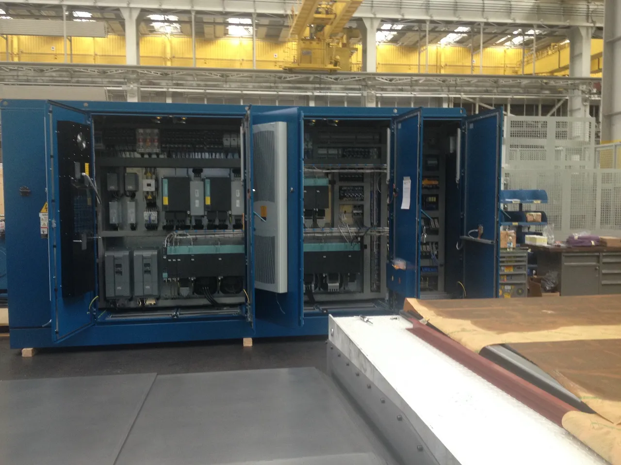 CNC controls panel interior